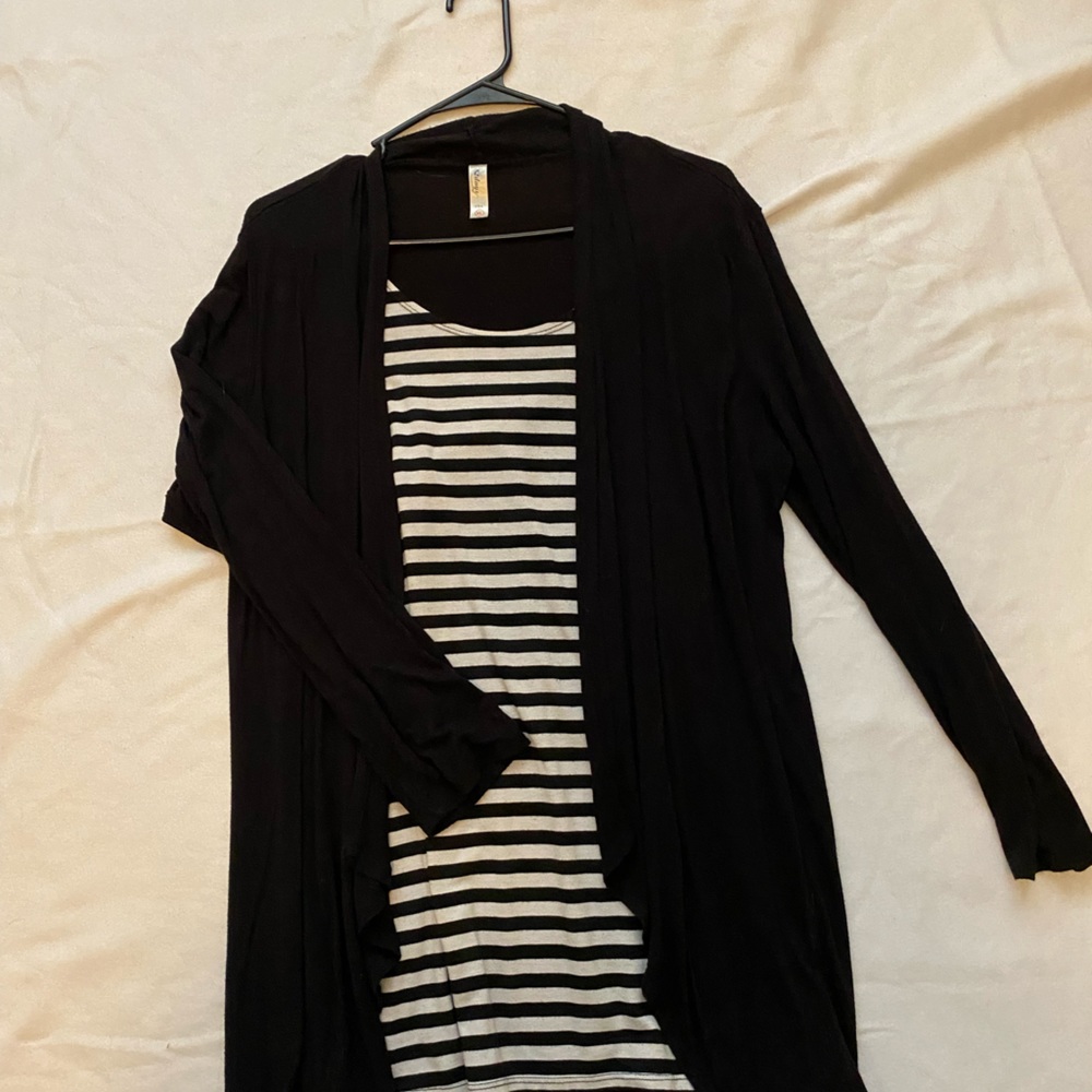 Cardigan with attached tank